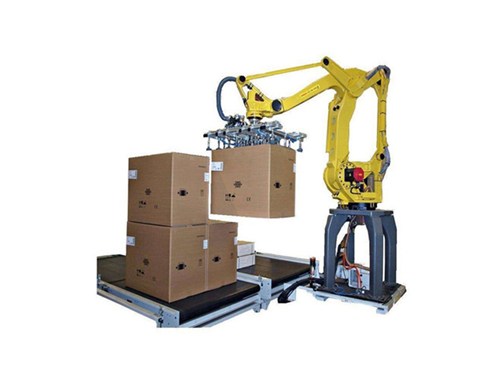 “移动式搬运机器人”在制造业中的应用。